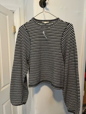 Madewell striped curved long sleeve top